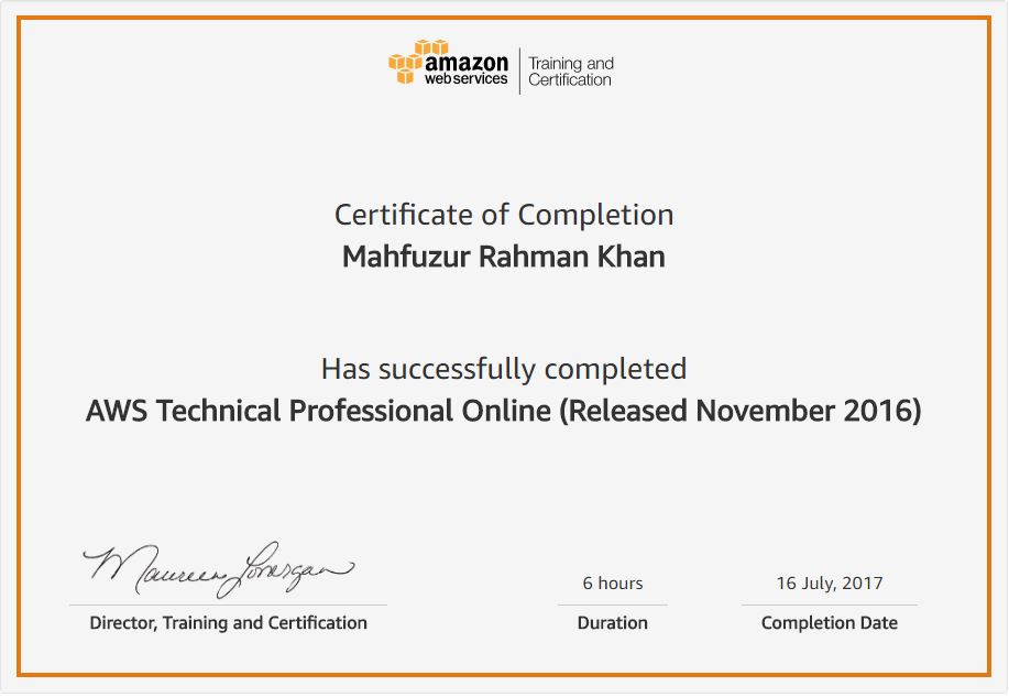 AWS Technical Professional Online